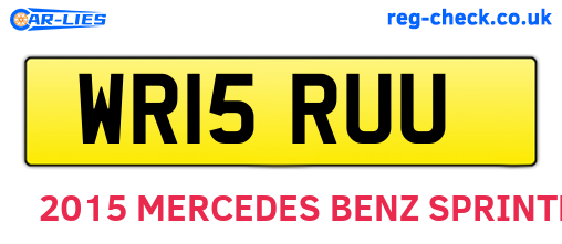 WR15RUU are the vehicle registration plates.