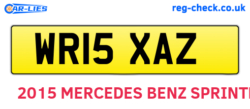WR15XAZ are the vehicle registration plates.