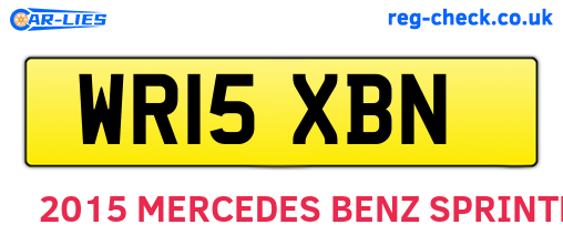 WR15XBN are the vehicle registration plates.