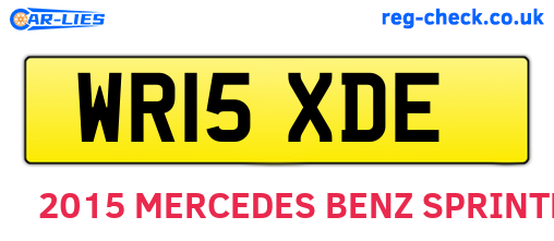 WR15XDE are the vehicle registration plates.