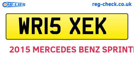 WR15XEK are the vehicle registration plates.