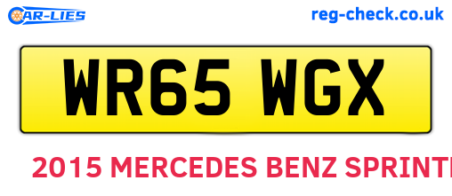 WR65WGX are the vehicle registration plates.