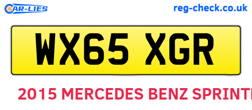 WX65XGR are the vehicle registration plates.