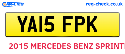 YA15FPK are the vehicle registration plates.