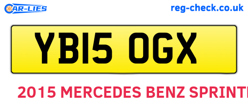 YB15OGX are the vehicle registration plates.