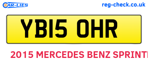 YB15OHR are the vehicle registration plates.