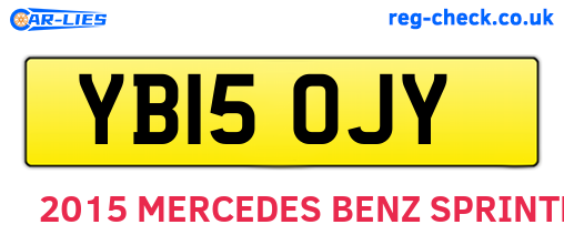 YB15OJY are the vehicle registration plates.