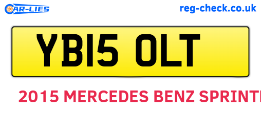 YB15OLT are the vehicle registration plates.