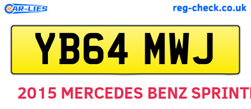 YB64MWJ are the vehicle registration plates.