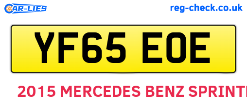 YF65EOE are the vehicle registration plates.