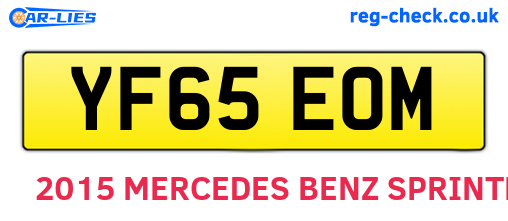 YF65EOM are the vehicle registration plates.