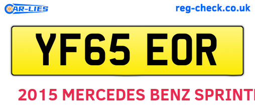 YF65EOR are the vehicle registration plates.