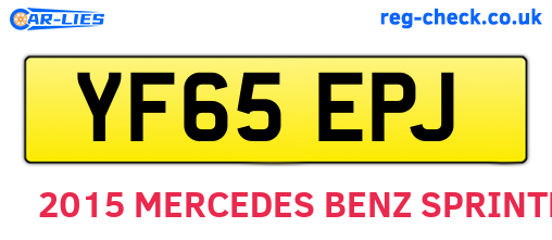 YF65EPJ are the vehicle registration plates.
