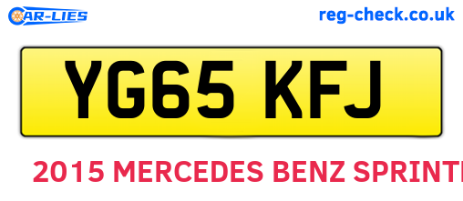 YG65KFJ are the vehicle registration plates.