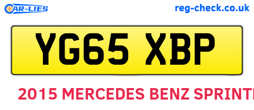 YG65XBP are the vehicle registration plates.