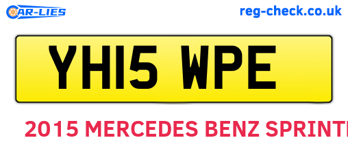 YH15WPE are the vehicle registration plates.