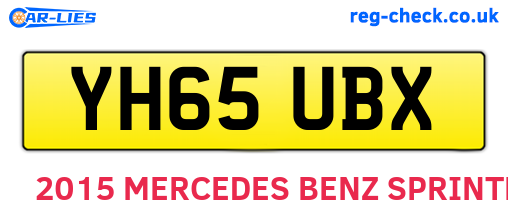YH65UBX are the vehicle registration plates.