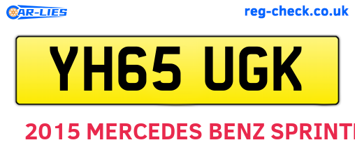 YH65UGK are the vehicle registration plates.