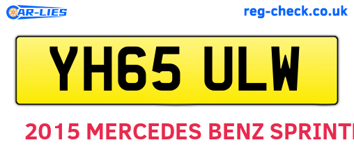 YH65ULW are the vehicle registration plates.
