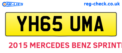 YH65UMA are the vehicle registration plates.