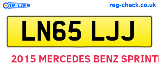 LN65LJJ are the vehicle registration plates.