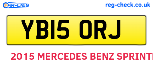 YB15ORJ are the vehicle registration plates.