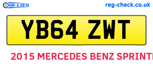 YB64ZWT are the vehicle registration plates.