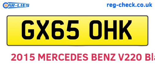 GX65OHK are the vehicle registration plates.