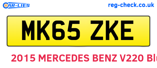 MK65ZKE are the vehicle registration plates.