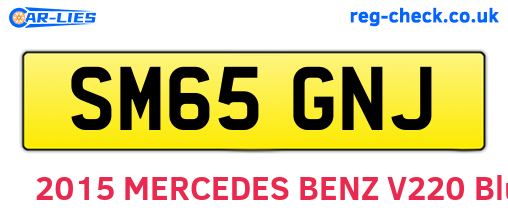 SM65GNJ are the vehicle registration plates.