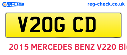 V20GCD are the vehicle registration plates.