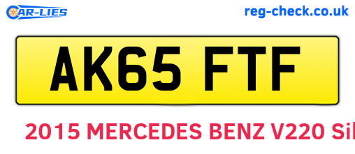 AK65FTF are the vehicle registration plates.