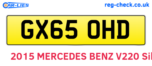 GX65OHD are the vehicle registration plates.