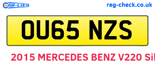 OU65NZS are the vehicle registration plates.