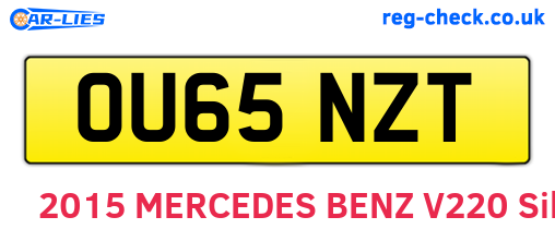 OU65NZT are the vehicle registration plates.