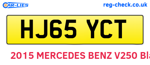 HJ65YCT are the vehicle registration plates.