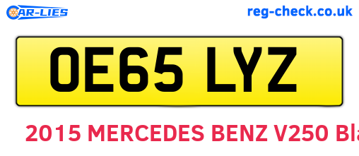 OE65LYZ are the vehicle registration plates.