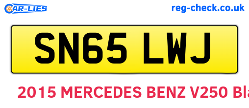 SN65LWJ are the vehicle registration plates.