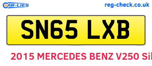 SN65LXB are the vehicle registration plates.
