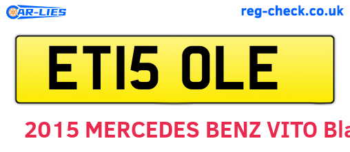 ET15OLE are the vehicle registration plates.