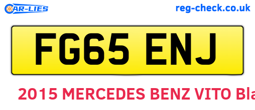 FG65ENJ are the vehicle registration plates.