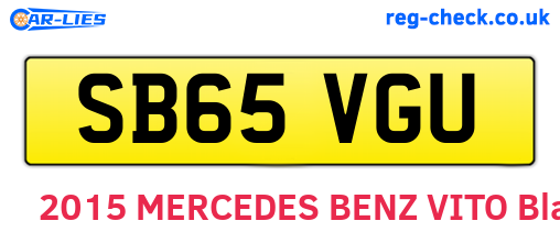 SB65VGU are the vehicle registration plates.