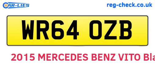 WR64OZB are the vehicle registration plates.