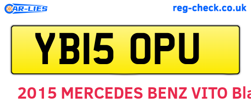 YB15OPU are the vehicle registration plates.