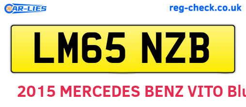 LM65NZB are the vehicle registration plates.