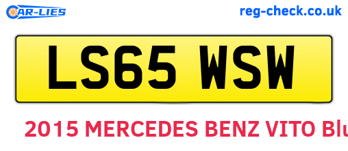 LS65WSW are the vehicle registration plates.