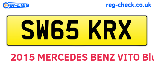 SW65KRX are the vehicle registration plates.