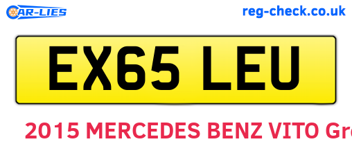 EX65LEU are the vehicle registration plates.