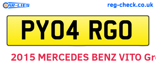 PY04RGO are the vehicle registration plates.