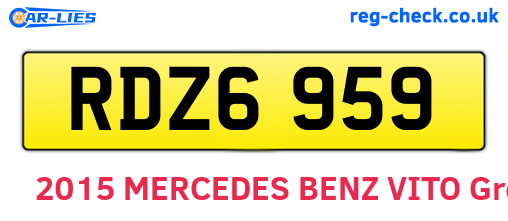 RDZ6959 are the vehicle registration plates.